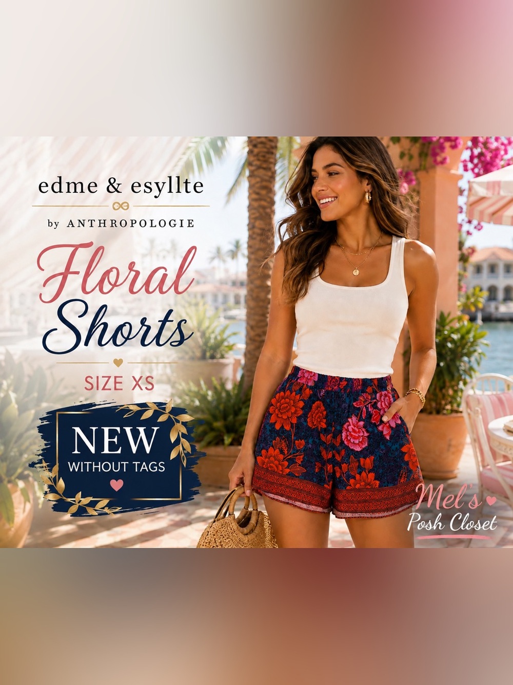 Anthropologie Edme & Esyllte Floral Shorts XS NWOT ✨